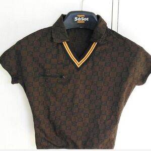 Vintage Fendi Zucca Crop Top Auth